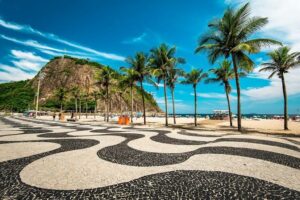 Vista das praias famosas do Rio de Janeiro, como Copacabana e Ipanema